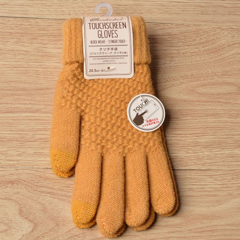 Creative new imitation cashmere knit gloves ladies jacquard touch screen warm fashion winter gloves