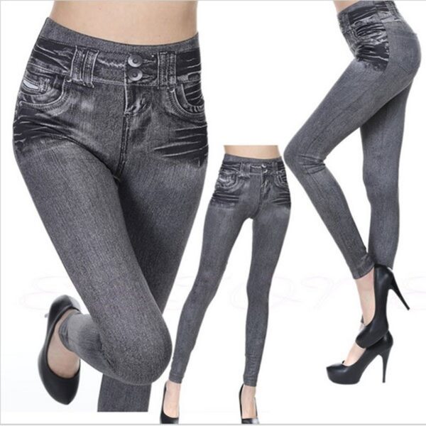 Imitation Denim Leggings - Imagen 2