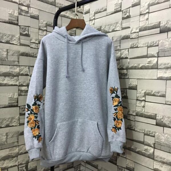 Sweatshirt Women's Elegant Embroidered Print Long Sleeve Fashion Hoodie - Imagen 5