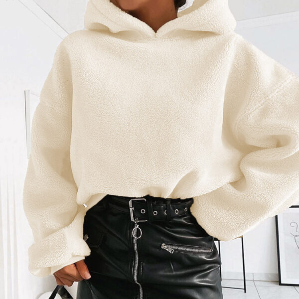 Furry Hooded Loose Coat - Imagen 2