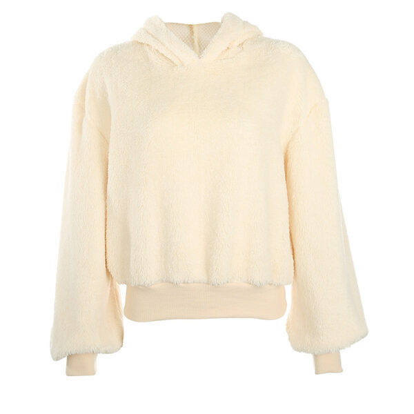Furry Hooded Loose Coat - Imagen 12