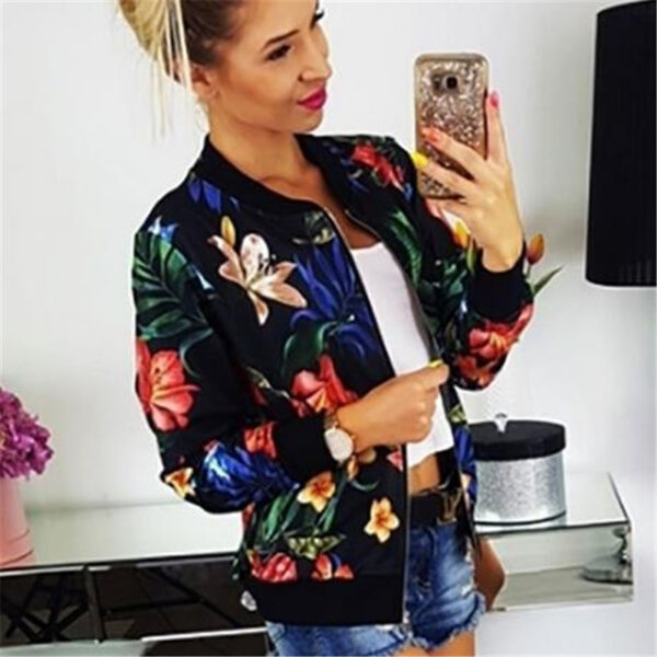 New hot women's color fashion autumn jacket jacket short paragraph - Imagen 7