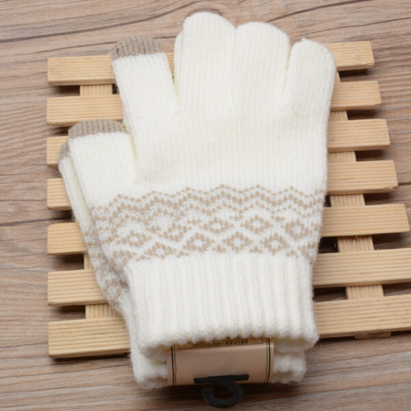 Creative new imitation cashmere knit gloves ladies jacquard touch screen warm fashion winter gloves - Imagen 15