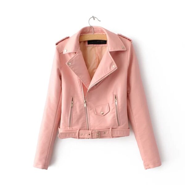 2020 autumn and winter women's clothing coat Korean version of the Korean version of women's leather jacket fashion women's clothing wholesale - Imagen 4