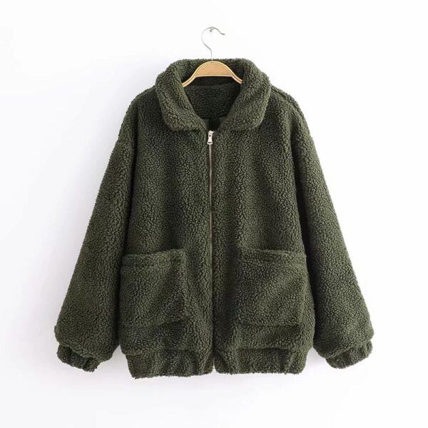 Autumn and winter warm lamb hair pocket cotton coat cotton coat - Imagen 7