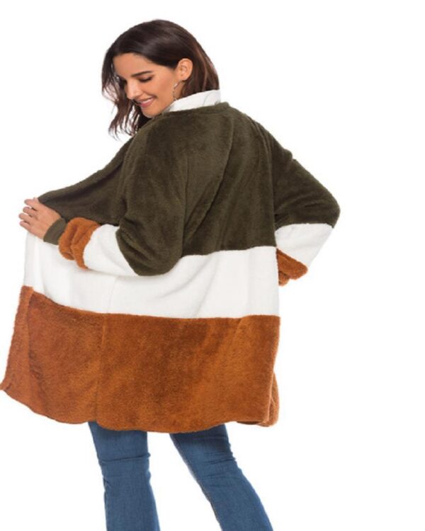 Stitching plush cardigan - Imagen 6