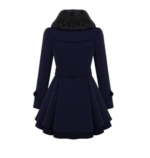 European Beauty Slim Mid-length Coat Double-Breasted Thick Coat - Imagen 3