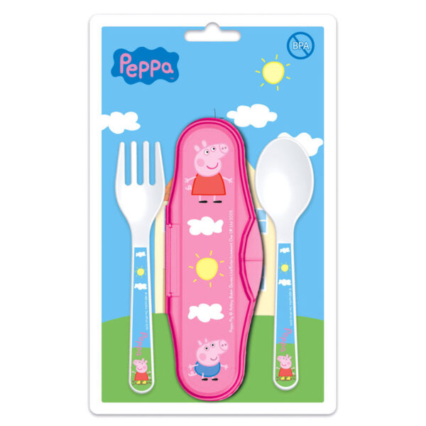 Set 2 cubiertos estuche Peppa Pig baby