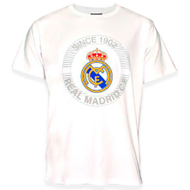 Camiseta estampada Real Madrid blanco adulto