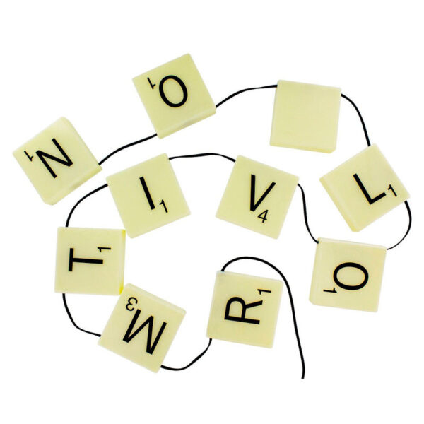 Lampara guirnalda letras Scrabble