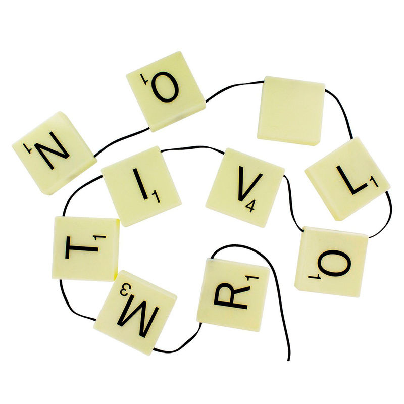 Lampara guirnalda letras Scrabble