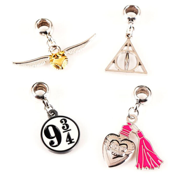 Set 4 colgantes charm Harry Potter surtido