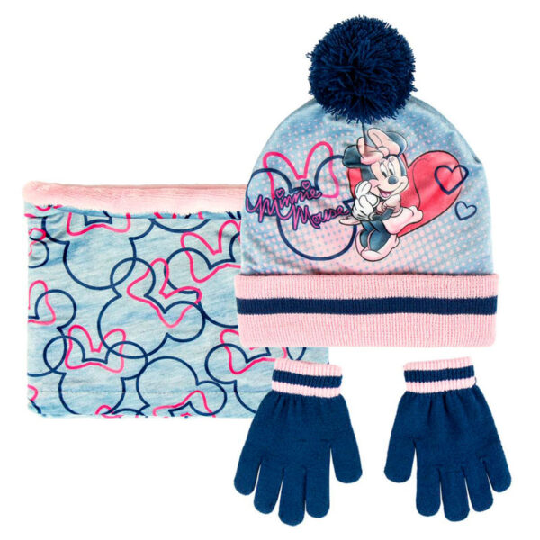 Conjunto gorro guantes braga cuello Minnie Disney