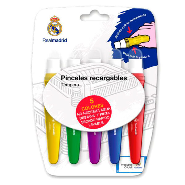 Caja temperas Real Madrid en pincel