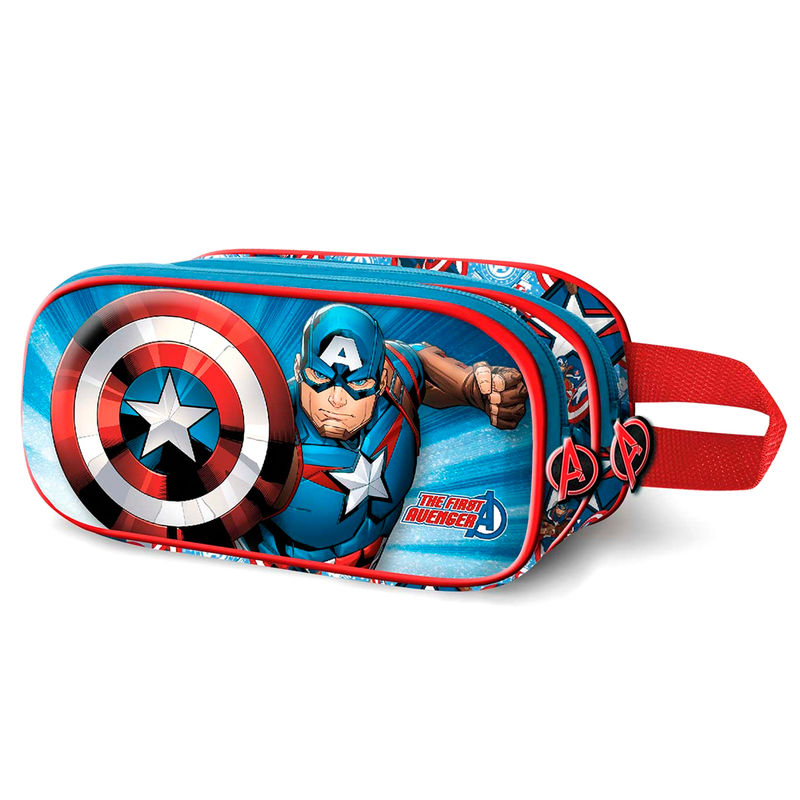 Portatodo 3D Capitan America Marvel doble