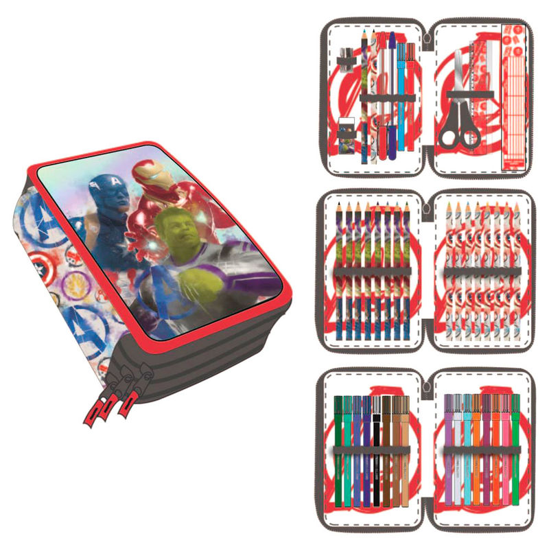 Plumier Giotto Vengadores Avengers Marvel triple