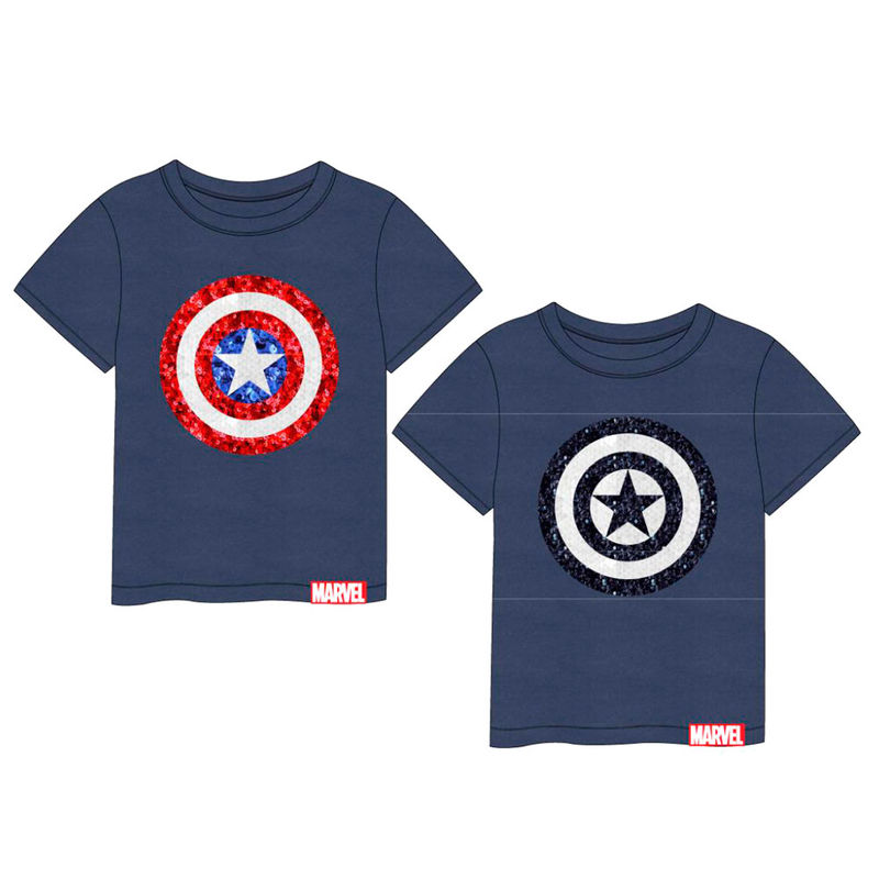 Camiseta lentejuelas Capitan America Vengadores Avengers Marvel
