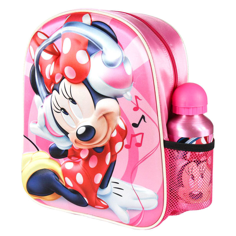 Mochila 3D Minnie Disney + cantimplora 31cm