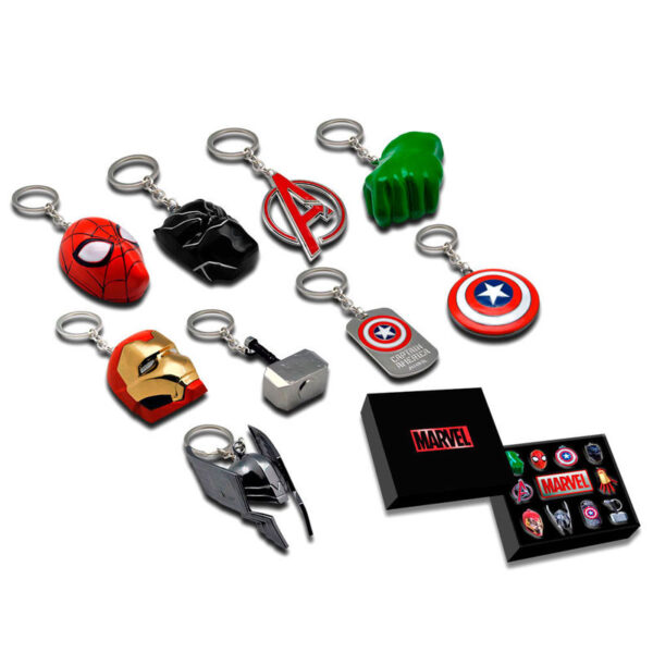 Caja coleccionista llaveros 3D Marvel surtido