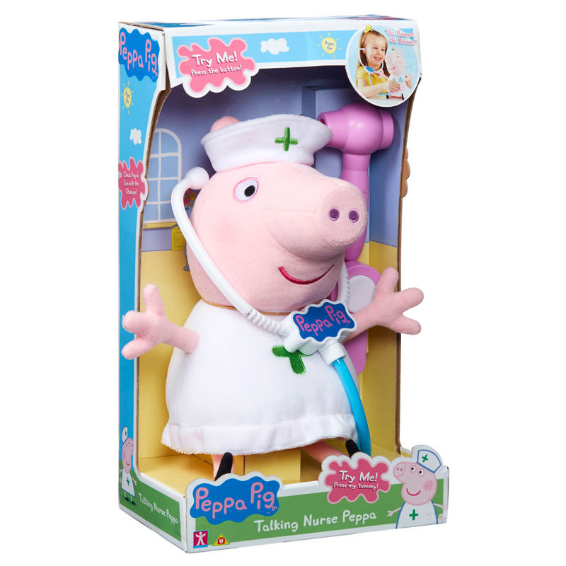 Peluche Peppa Enfermera Peppa Pig con sonido 33cm