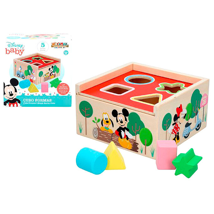 Cubo formas madera Mickey Minnie Disney
