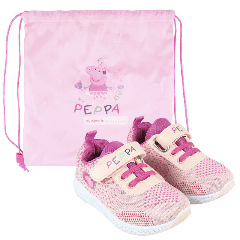 Zapatillas deportivas + saco Peppa Pig