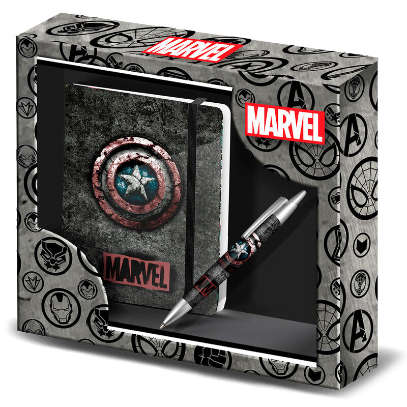 Set diario + boligrafo Capitan America Marvel